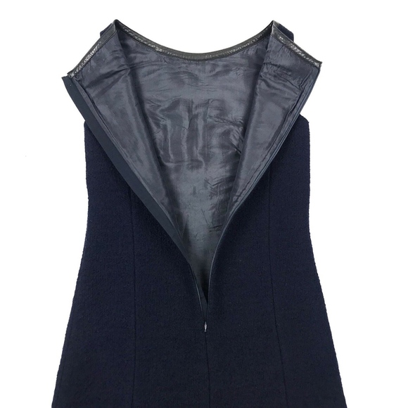 Prada Black Leather Trim Sleeveless Dress 38 - Picture 6 of 8